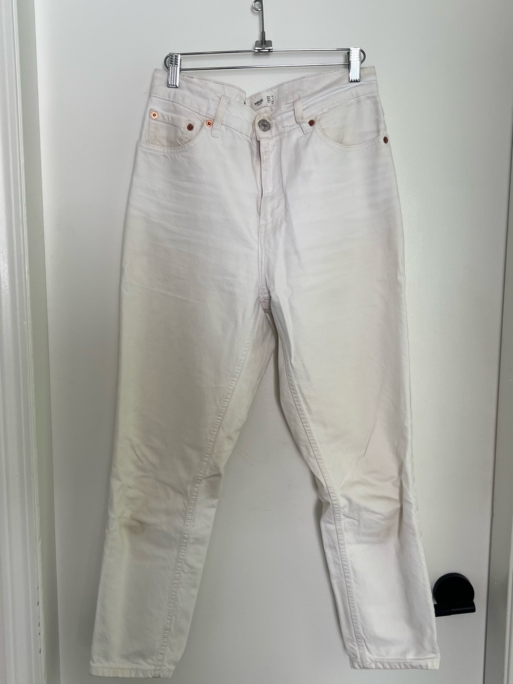 Mango Straight-Leg White Jeans